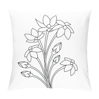 Personality  Black And White Page For Baby Floral Coloring Book Pillow Covers