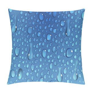 Personality  Blue Background Of Water Drops Pillow Covers