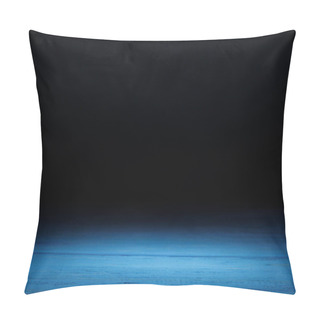 Personality  Blue Striped Wooden Background On Black Pillow Covers