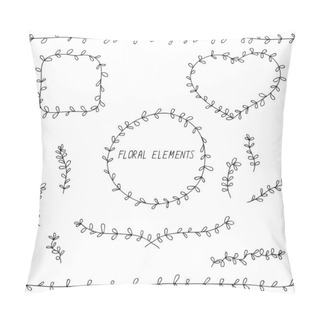 Personality  Doodle Floral Elements Pillow Covers