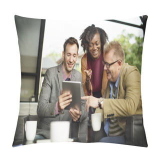 Personality  Business People Using Digital Tablet Pc Pillow Covers