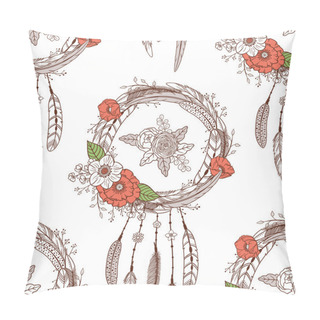 Personality  Seamless Pattern With Dreamcatchers. Pillow Covers
