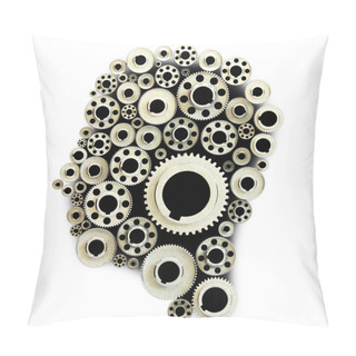 Personality  Gears In The Shape Of A Human Head Pillow Covers