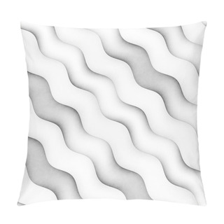 Personality  Raster Seamless Greyscale Texture. Gradient Wavy Lines Pattern. Subtle Abstract Background Pillow Covers