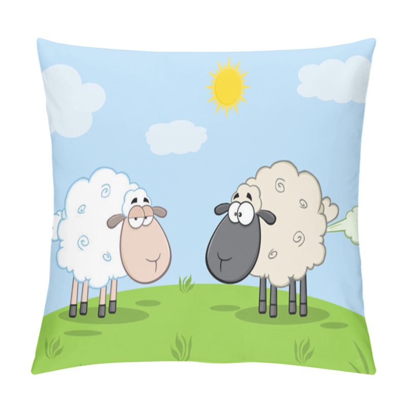 Personality  Sheep And Farting Black Head Sheep Pillow Covers