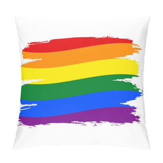 Personality  Brushstroke Rainbow Flag LGBT Movement Pillow Covers