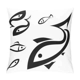 Personality  Logo-like Fish Symbol Set Pillow Covers