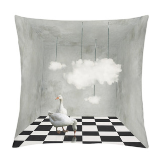 Personality  Clouds And Ducks In A Surreal Room Pillow Covers