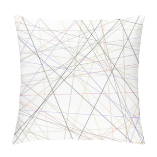 Personality  Abstract Art Colorful Lines Random Distribution Computational Generative Art On White Background Pillow Covers