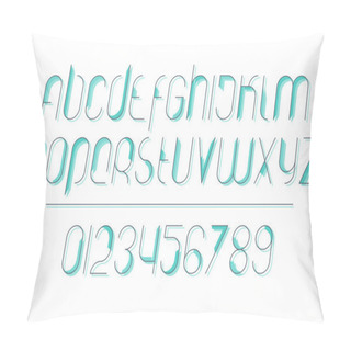 Personality  Set Of Stylish, Isolated Alphabet Letters And Numbers. Vector Contemporary, Slanted Font Type Design. Modern Character Collection. Geometric Logo Typeface Template Pillow Covers