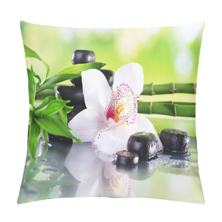 Personality  Spa Stones And Bamboo Branches Pillow Covers