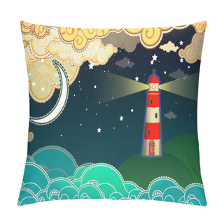 Personality Cartoon Style Lighthouse Pillow Covers