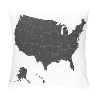 Personality  Blank Map Of USA Pillow Covers
