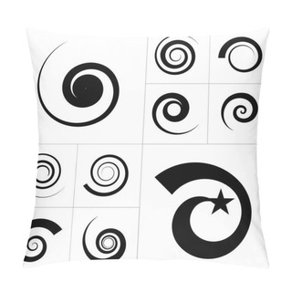 Personality  Collection Of Abstract Spiral Vector Elements. Pillow Covers