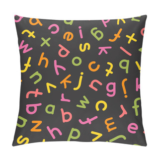 Personality  Hand Drawn Lowercase Letters Seamless Pattern Colorful Pillow Covers