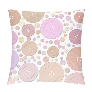 Personality  Colorful Buttons On White Background Pillow Covers