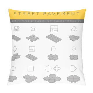 Personality  Set Of Concrete Paver Blocks Pillow Covers