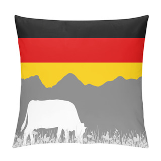 Personality  Cow Alp And German Flag Pillow Covers