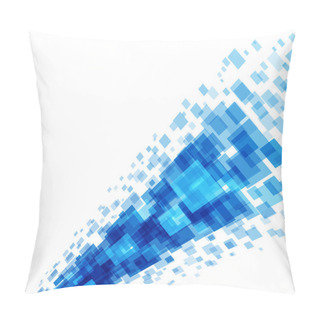 Personality  Abstract Geometric Squares Lines Blue Vector Background. Pillow Covers