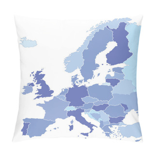 Personality  Color Country Map Of Europe Pillow Covers