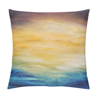 Personality  Abstract Water Sunset. Oil Painting On Canvas. Pillow Covers