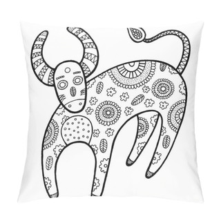 Personality  Coloring Page With Cartoon Cow Pillow Covers