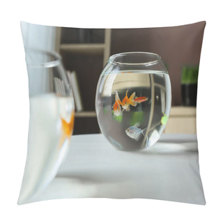 Personality  Glass Fishbowls On Table Pillow Covers
