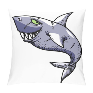 Personality  Cartoon Image Of Shark Pillow Covers