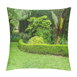 Personality  Hedge And Planted Bed In A Garden Pillow Covers