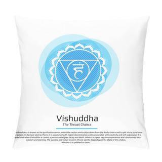 Personality  Vishuddha. Chakra Vector Isolated Multicolored Icon - For Yoga Studio, Banner, Poster. Editable Concept. Pillow Covers