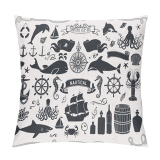 Personality Maritime Clip Art Pillow Covers