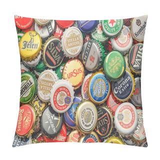 Personality  Beer Bottle Caps Background Pillow Covers
