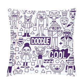 Personality  Funny Wacky Doodle Characters Pillow Covers