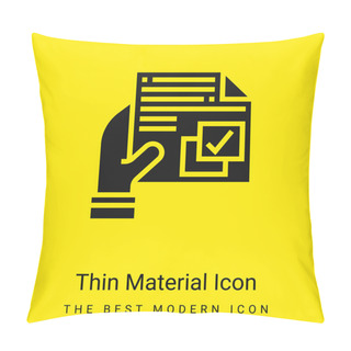 Personality  Agreement Minimal Bright Yellow Material Icon Pillow Covers