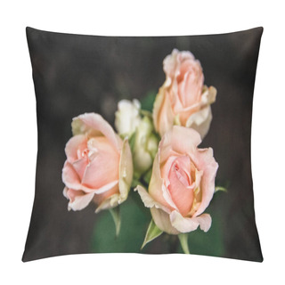 Personality  Three Buds Of Gently Pink Roses Pillow Covers