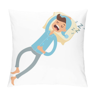 Personality  Sleeping Man In Bad Vector Illustration Pillow Covers