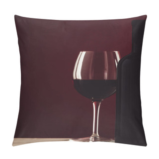Personality  Wineglass And Bottle Of Red Wine Pillow Covers