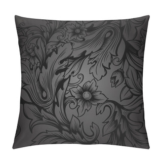 Personality  Seamless Monochrome Floral Pattern Pillow Covers