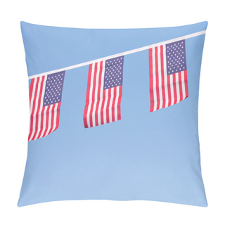 Personality  USA Flags Hanging Prowdly For July 4 Independance Day Pillow Covers