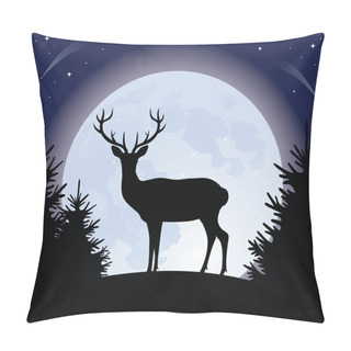 Personality  Deer And The Moon. Pillow Covers