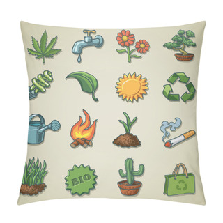 Personality  Freehands Icons - Ecology Pillow Covers