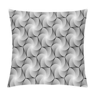 Personality  Design Seamless Monochrome Hexagon Geometric Pattern. Abstract W Pillow Covers