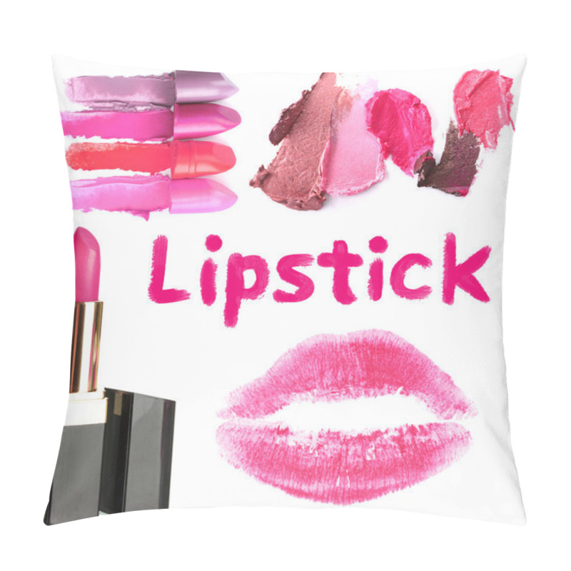 Personality  Collage of different lipsticks pillow covers
