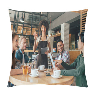 Personality  Waitress Taking Orders From Clients Pillow Covers