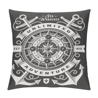 Personality  Vintage Unlimited Adventure Typography On Black Background Pillow Covers