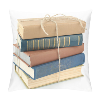 Personality  Stack Of Books Isolated On White Pillow Covers
