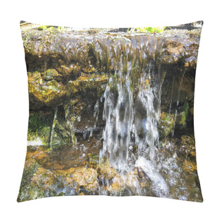 Personality  Mini Waterfall On The Rocks On A Sunny Day Pillow Covers