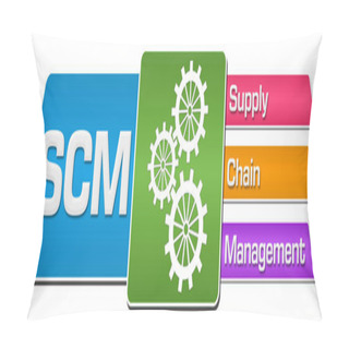 Personality  SCM - Supply Chain Management Colorful Square Stripes  Pillow Covers