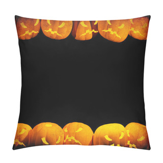Personality  Halloween Background With Evil Pumpkins Pillow Covers