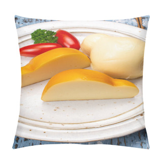 Personality  Cheese Collection, White And Smoked Yellow Italian Scamorza Cheese Pillow Covers